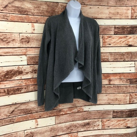 Express Waffle Knit Draped Cardigan Size XS Gray - Picture 2 of 6